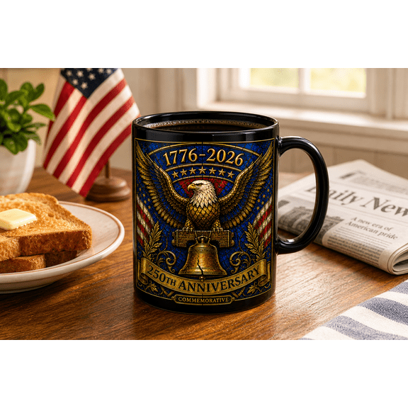 250th Anniversary Mug USA 250 Patriotic Eagle Liberty Bell Commemorative Gift