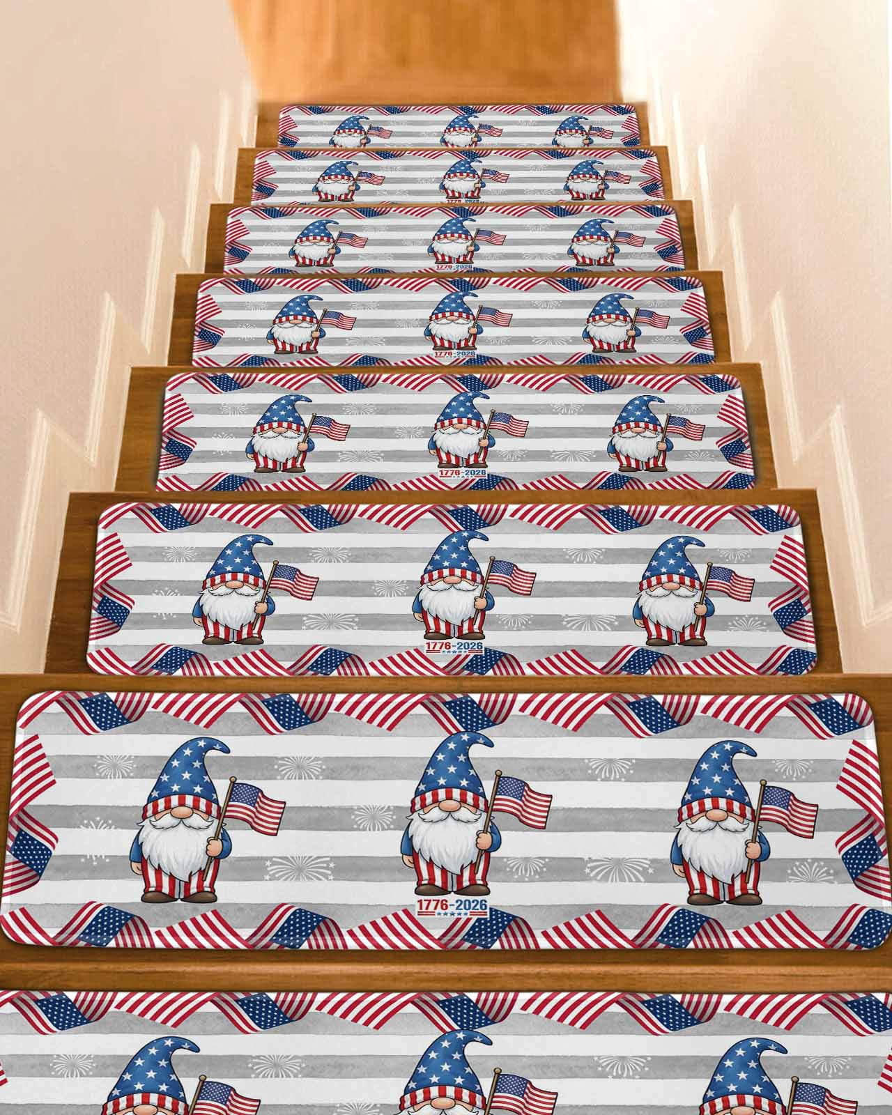250th Anniversary Non-Slip Stair Treads for Wooden Steps, 15 Pack 8x30 ...