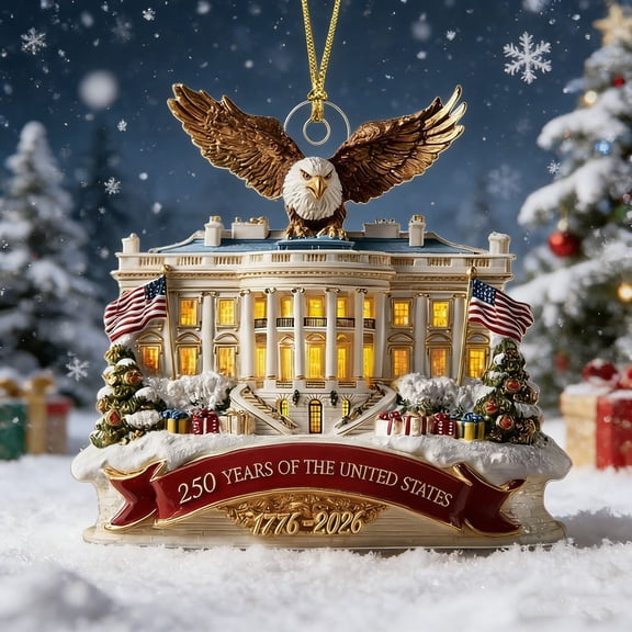 250th Anniversary Ornament, Capitol Building Festive Print 250 Years USA Patriotic Decor Acrylic Hanging for History Fans’ Collections, Seasonal Gatherings