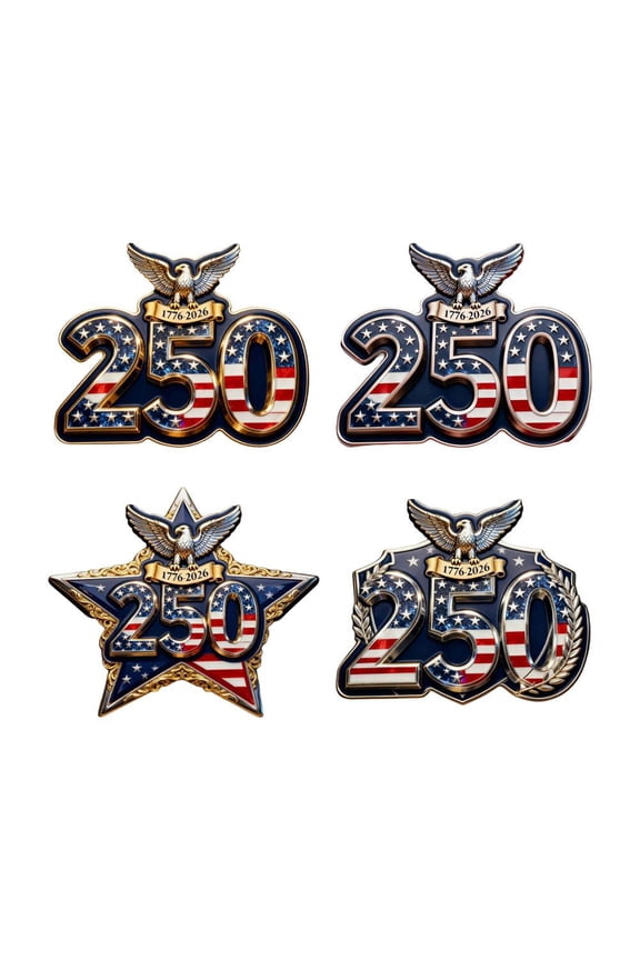 250th Anniversary Patriotic Brooch 1776–2026 American Flag Eagle Acrylic Lapel Pin