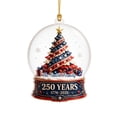 thumbnail image 1 of 250th Anniversary Patriotic Christmas Ornaments, USA Flag Tree Snowflake Snow Globe Holiday Tree Hanging Decor, Commemorative, 1 of 6