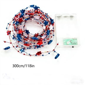 250th Anniversary Patriotic LED String Lights, 9.8Ft Red White Blue 30 LED Fairy Lights for 4th of July Independence Day Party Home Decor (Batteries Not Included)