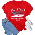 thumbnail image 1 of 250th Anniversary Patriotic Shirts Women American Flag Shirt 4th of July Tee Tops Round Neck Short Sleeve Summer T-Shirt Large, 1 of 1