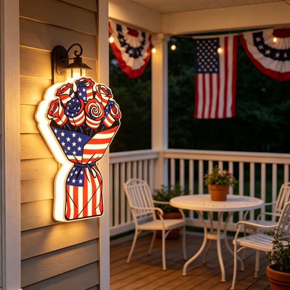 250th Anniversary Patriotic Smart PIR Motion Sensor Night Lights, Rechargeable Mounted Lamps, Warm White LED Light for 4th of July Home Decor(6 Styles)