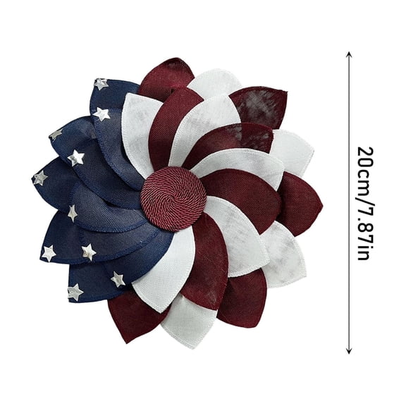 250th Anniversary Patriotic Wooden Wreath, 2026 New American Flag Burlap Wreath for Front Door, Handcrafted Farmhouse Decor, Memorial Day & 4th of July Outdoor Decorations(7.87 Inch 1PCS)