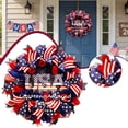 thumbnail image 1 of 250th Anniversary Patriotic Wreath, 4th of July Wreaths for Front Door Red White Blue Ribbon for Independence Day Memorial Day Patriotic Decorations, 1 of 7