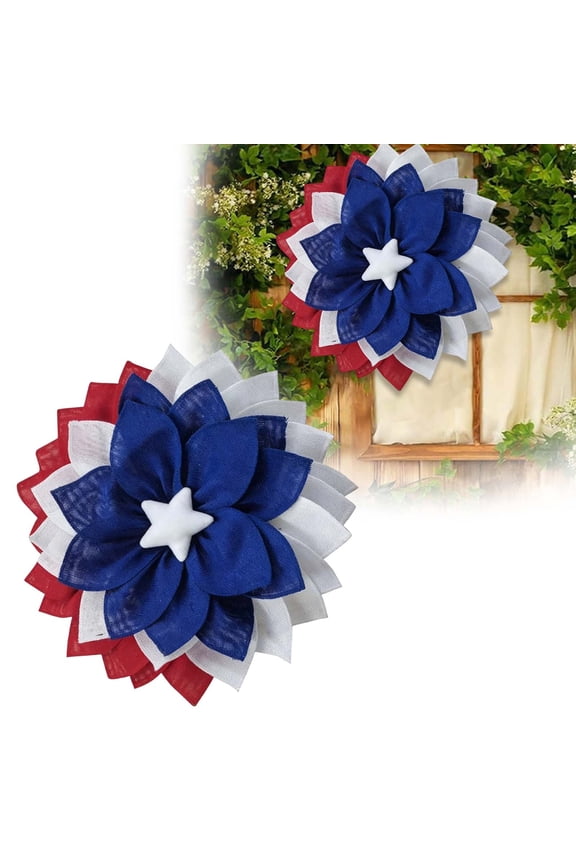250th Anniversary Patriotic Wreath, Memorial Red White Blue Wreath for Front Door, All-Weather Farmhouse Decor for Memorial Day, Independence Day & Year-Round Outdoor Use,B