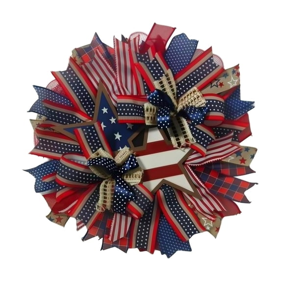 250th Anniversary Patriotic Wreath, Memorial Wreaths 3D Eagle Wreaths for Front Door, Red White and Blue Wreath All-Weather Farmhouse Outdoor Holiday Decoration,15.74 Inch