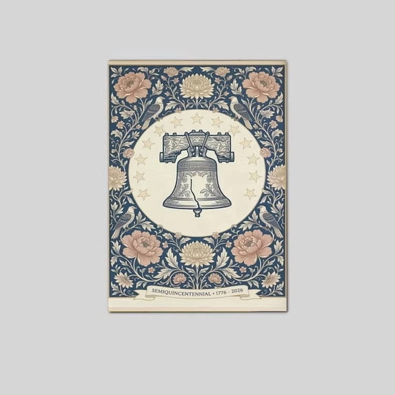 250th Anniversary Print, Liberty Bell Floral Art, 4th of July Poster, 250 Years of Patriotic Wall Art, Vintage Decor Poster Size 24''x36'' Googate