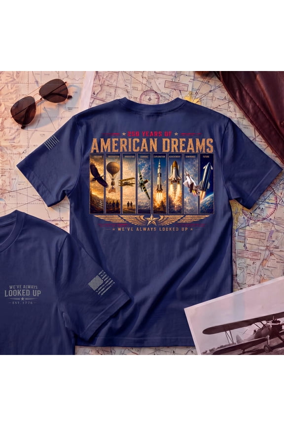 250th Anniversary Shirt | American Dreams Aviation Tee,| Patriotic Pilot Gift (250 Years)
