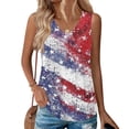 250th Anniversary Shirts for Women Vintage Flag Print V-Neck Sleeveless ...