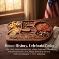 thumbnail image 1 of 250th Anniversary Snack Platter, Wooden Serving Tray, Patriotic American Flag Charcuterie Board with 1776–2026 Engraving, Multi-Section Snack Tray for BBQ, 4th of July, Parties & Gifts (1pc), 1 of 8