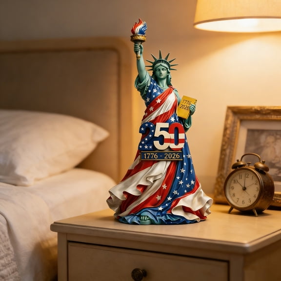 250th Anniversary Statue, Patriotic USA Flag Figurine, 1776-2026 Commemorative Collectible Decoration, Resin Durable Home Office Desk Display Gift