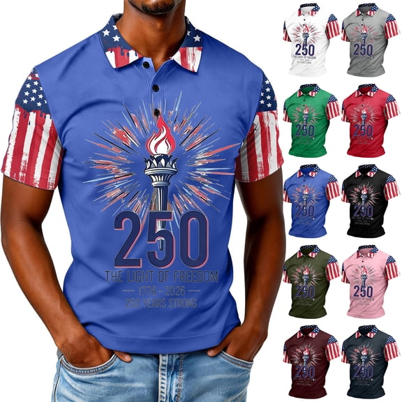 250th Anniversary US Man's T-Shirt America 250 Anniversary Shirts 4th of July Independence Day Shirt United States 250 Years Since 1776 - 2026 Crew Neck Tshirt for Men
