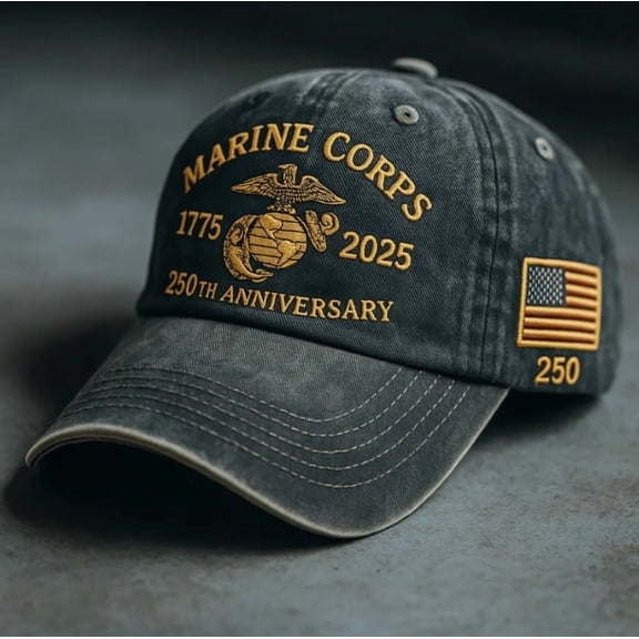 250th Anniversary US Military Baseball Cap,Embroidered Marine Corps/Army Hat,Patriotic Independence Day Gift