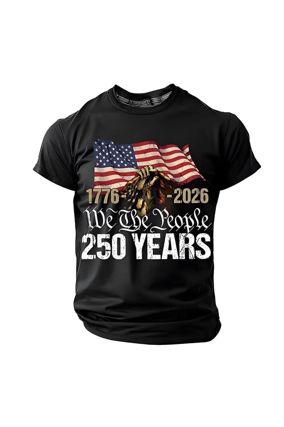 250th Anniversary US Shirt America 250 Anniversary Shirts United States 250 Years Since 1776 2026 Crew Neck Tshirt for Men