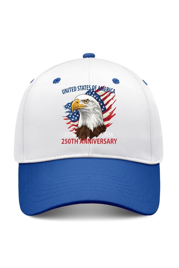250th Anniversary USA 1776-2026 Patriotic American Eagle Liberty Baseball Cap Breathable Lightweight Outdoor Cap