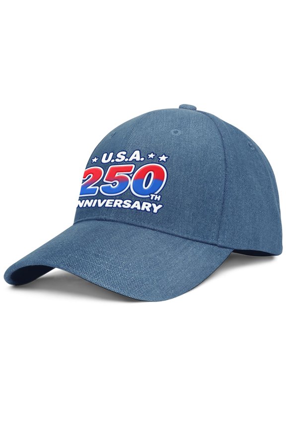 250th Anniversary USA 1776-2026 Patriotic Eagle Liberty Cross Printed Pattern Structured 6-Panel Baseball Cap Adjustable Snapback for Men Women