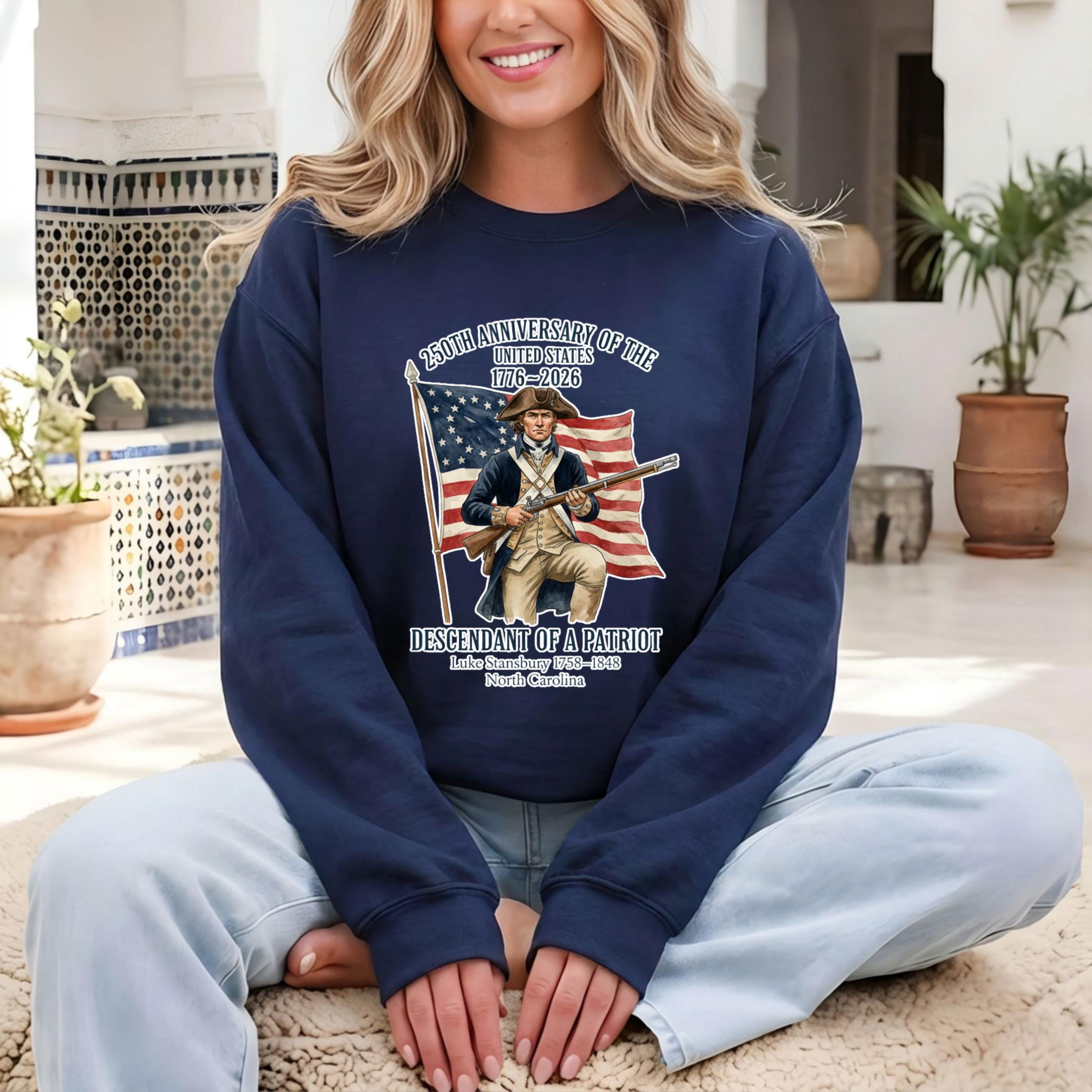 250th Anniversary USA 1776-2026 Sweatshirt, Descendant of a Patriot ...