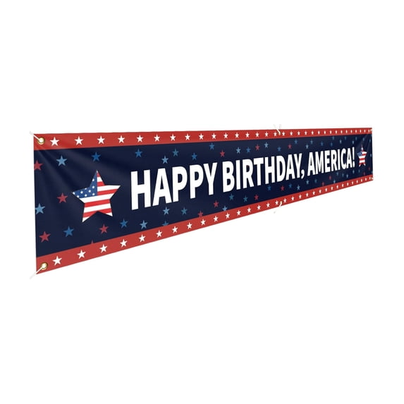 250th Anniversary USA Banner Flag 120" x 20" American 1776-2026 250th Birthday Banner for Outdoor Happy 4th of July Independence Day Large Banner for Outside Memorial Day Patriotic Decorations E