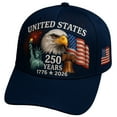 thumbnail image 1 of 250th Anniversary USA Baseball Cap for Men – Adjustable Vintage Washed Patriotic Hat with American Flag Design – Commemorative Tribute for 1776–2026 Celebrations, 1 of 4