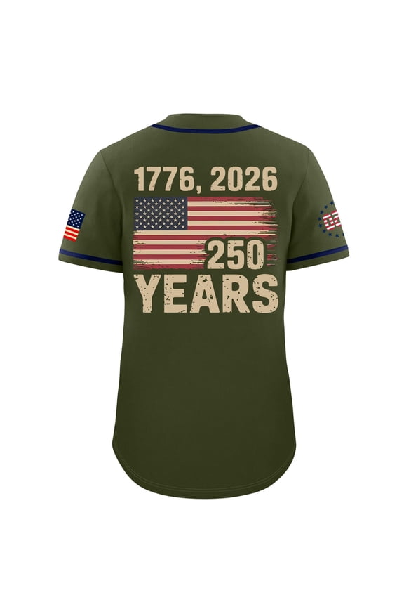 250th Anniversary USA Baseball Jerseys, 1776-2026 Striped Baseball Shirts for Men Women, Sports Team Uniforms for 4th of July
