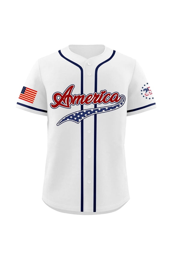 250th Anniversary USA Baseball Jerseys, 1776-2026 Striped Baseball Shirts for Men Women, Sports Team Uniforms for 4th of July