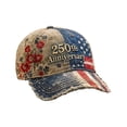 thumbnail image 1 of 250th Anniversary USA BaseballHat American Flag Floral Printed Patriotic Hat Adjustable Strap Unisex, 1 of 5