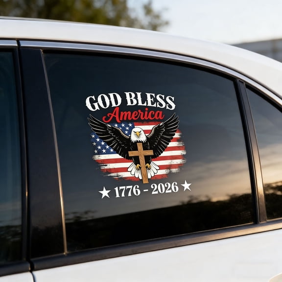 250th Anniversary USA Car Stickers 1776-2026, American Flag Bald Eagle Patriotic Decals for Car Window Bumper