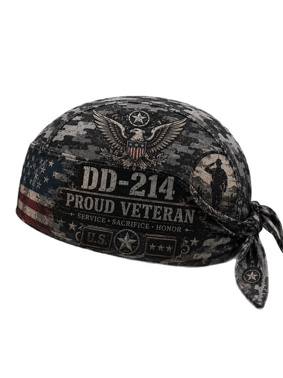 250th Anniversary USA Do Rags Skull Cap for Men 1776-2026 Patriotic Eagle Cycling Biker Pirate Bandana Hat