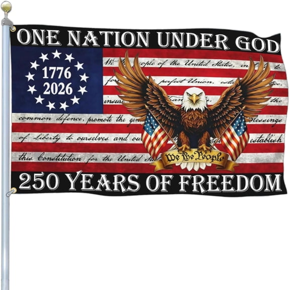 250th Anniversary USA Flag 250 Year American Anniversary Flag Patriotic 4th of July Yard American Flags for Outside 3x5 Ft Outdoor Merchandise Banner Decorations