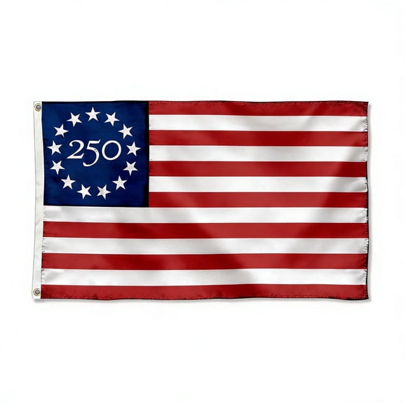 250th Anniversary USA Flag 3x5 Feet, Outdoor Polyester Patriotic Flag with Brass Grommets, Commemorates 1776-2026, Great for Porches, Yards, Parades, and Historical Events