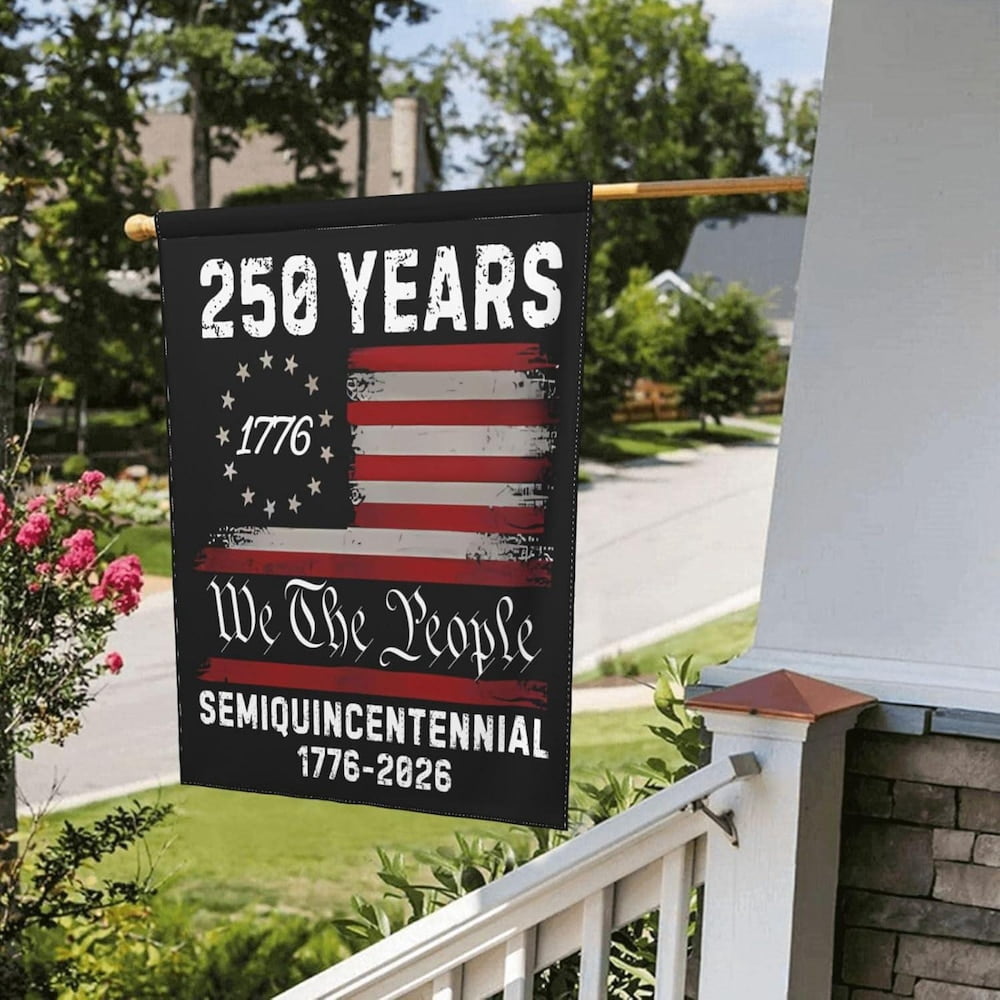 250th Anniversary USA Flag Celebration, 12x18 POLE NOT INCLUDED Garden Flag