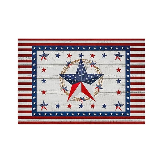 250th Anniversary USA Flag Linen Placemat 18x12in, Oversized Star & Flag Stripe Design Patriotic Placemat Decor for 4th of July Independence Day