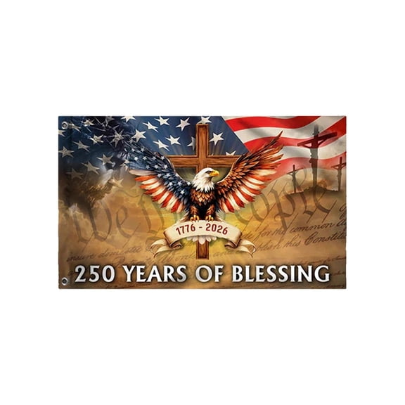 250th Anniversary USA Flag with Eagle & Firefighter Designs, Patriotic Garden Flags for Independence Day, 4th of July Decorations, 59x59in