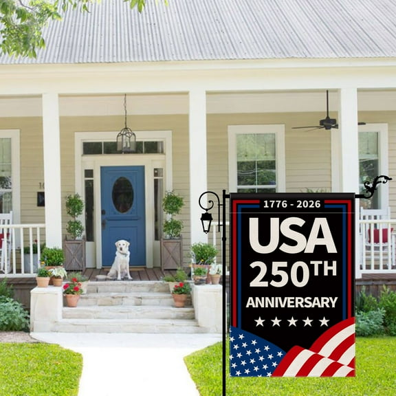 YIBAGA 250th Anniversary USA Garden Flag, 1776-2026 America National Flag Patriotic Garden Flag, Double-Sided 12x18 inch
