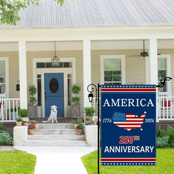 YIBAGA 250th Anniversary USA Garden Flag, 1776-2026 American Map Patriotic Garden Flag, Double-Sided 12x18 inch