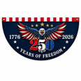 thumbnail image 1 of 250th Anniversary USA Half Circle Fan Flag 18"x35.5", 4th of July Independence Day Patriotic Decoration, Red White Blue 1776–2026 America 250th Anniversary Hanging Decor for Porch, Fence & Railing, 1 of 5
