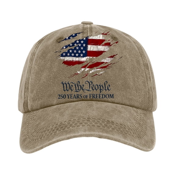 250th Anniversary USA Hat 1776-2026 Embroidered Patriotic Baseball Cap Adjustable Vintage Casual Cap USA 250th Anniversary Merchandise,Khaki