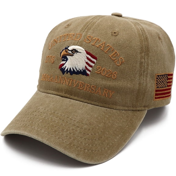 250th Anniversary USA Hat,1776-2026 Patriot Baseball Cap Adjustable Classic Retro Embroidered Eagle Hat for Men Women Gifts