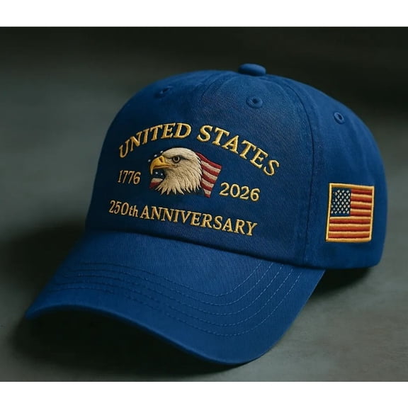250th Anniversary USA Hat,1776-2026 Patriot Baseball Cap Adjustable Classic Retro Embroidered Eagle Hat for Men Women Gifts