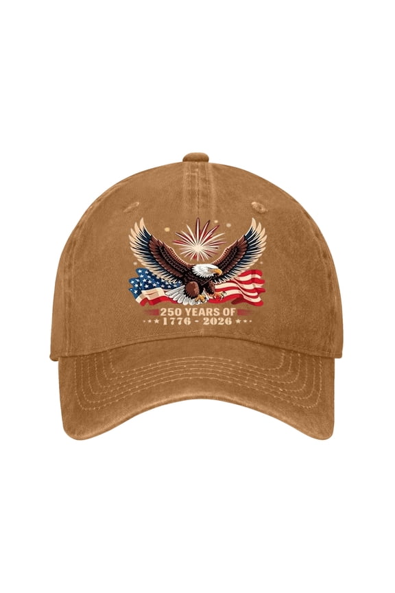 250th Anniversary USA Hat, 1776-2026 Patriotic Baseball Cap for Men Women, Eagle Flag Adjustable Sun Hat, for Hiking Camping Treval
