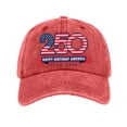 thumbnail image 1 of 250th Anniversary USA Hat 4th of July Independence Day Cap USA American Flag Embroidered Baseball Cap Adjustable Vintage Distressed Cap for Men Women,Watermelon Red, 1 of 5