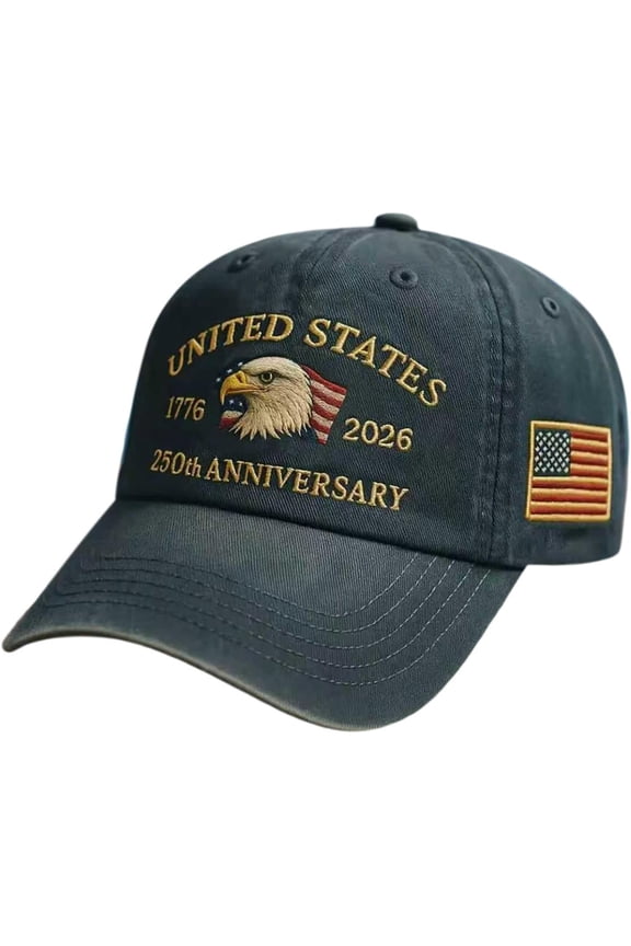 250th Anniversary USA Hat Adjustable embroidered Bald Eagle Baseball Cap United States 250th Anniversary Hat for Men Women