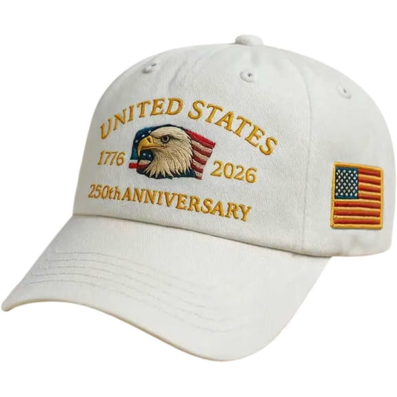 250th Anniversary USA Hat Adjustable embroidered Bald Eagle Baseball Cap United States 250th Anniversary Hat for Men Women