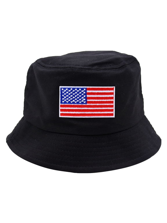 250th Anniversary USA Hat - BWASD United States 250th Anniversary Fisherman Hat Patriotic Embroidered US with Flag Bucket Cap Gift for Men & Women Black