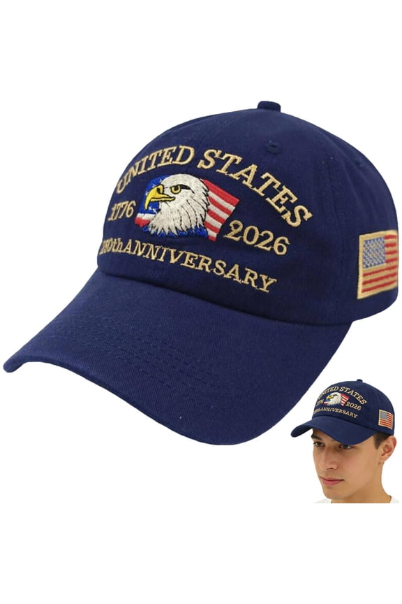 250th Anniversary USA Hat - Bald Eagle Embroidery Patriotic Baseball Cap, Eagle  250 Year American Anniversary Hat,Green