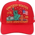 thumbnail image 1 of 250th Anniversary USA Hat - Bald Eagle Embroidery Patriotic Baseball Cap, Eagle & Liberty 250 Year American Anniversary Hat, 1 of 13
