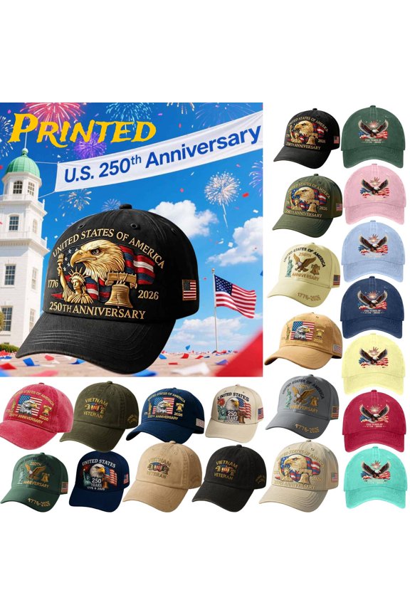 250th Anniversary USA Hat, Commemorative Baseball Cap, Patriotic Eagle Design, 250 Year Independence Hat for Men & Women[Printed]