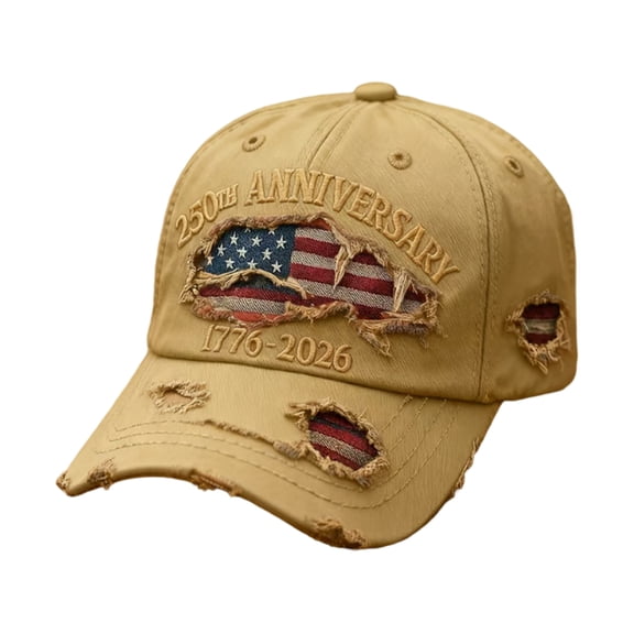 250th Anniversary USA Hat Eagle 250 Year American Anniversary Baseball Cap Adjustable Patriotic Hats Beige